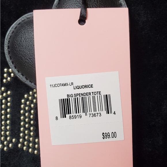JUICY COUTURE black liquorice velour big spender tote NWT $100 - Picture 9 of 9